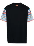 Missoni zigzag-sleeves cotton T-shirt - Blue