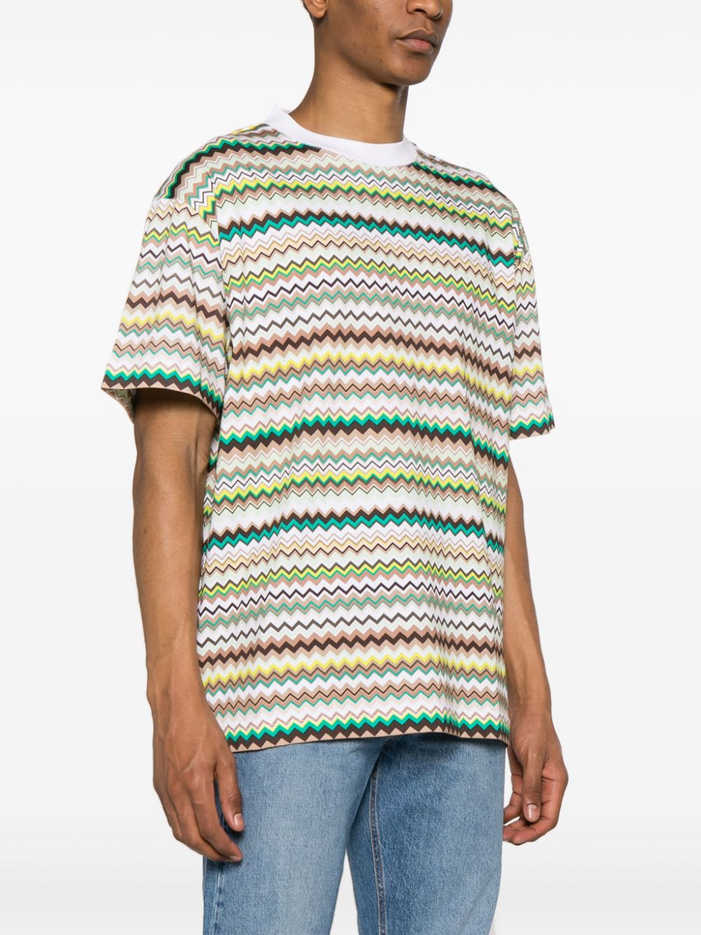 Missoni T-shirt met zigzag-print Groen