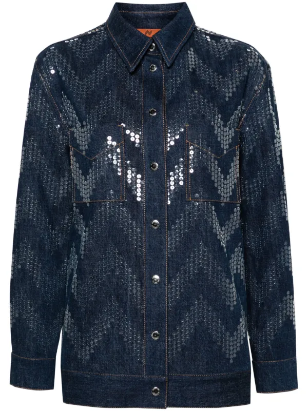 Missoni sequin-embellished Denim Jacket | Blue | FARFETCH