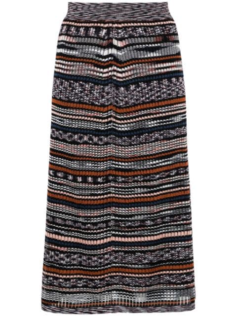 Missoni striped intarsia-knit skirt