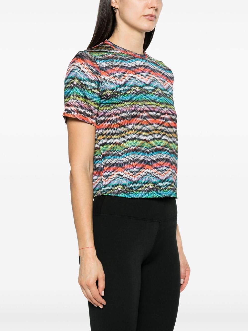 Shop Missoni Zigzag-print Performance T-shirt In Blue