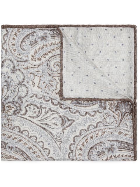 Brunello Cucinelli paisley-print reversible silk pocket square Men