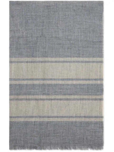 Brunello Cucinelli stripe-detail mélange linen scarf