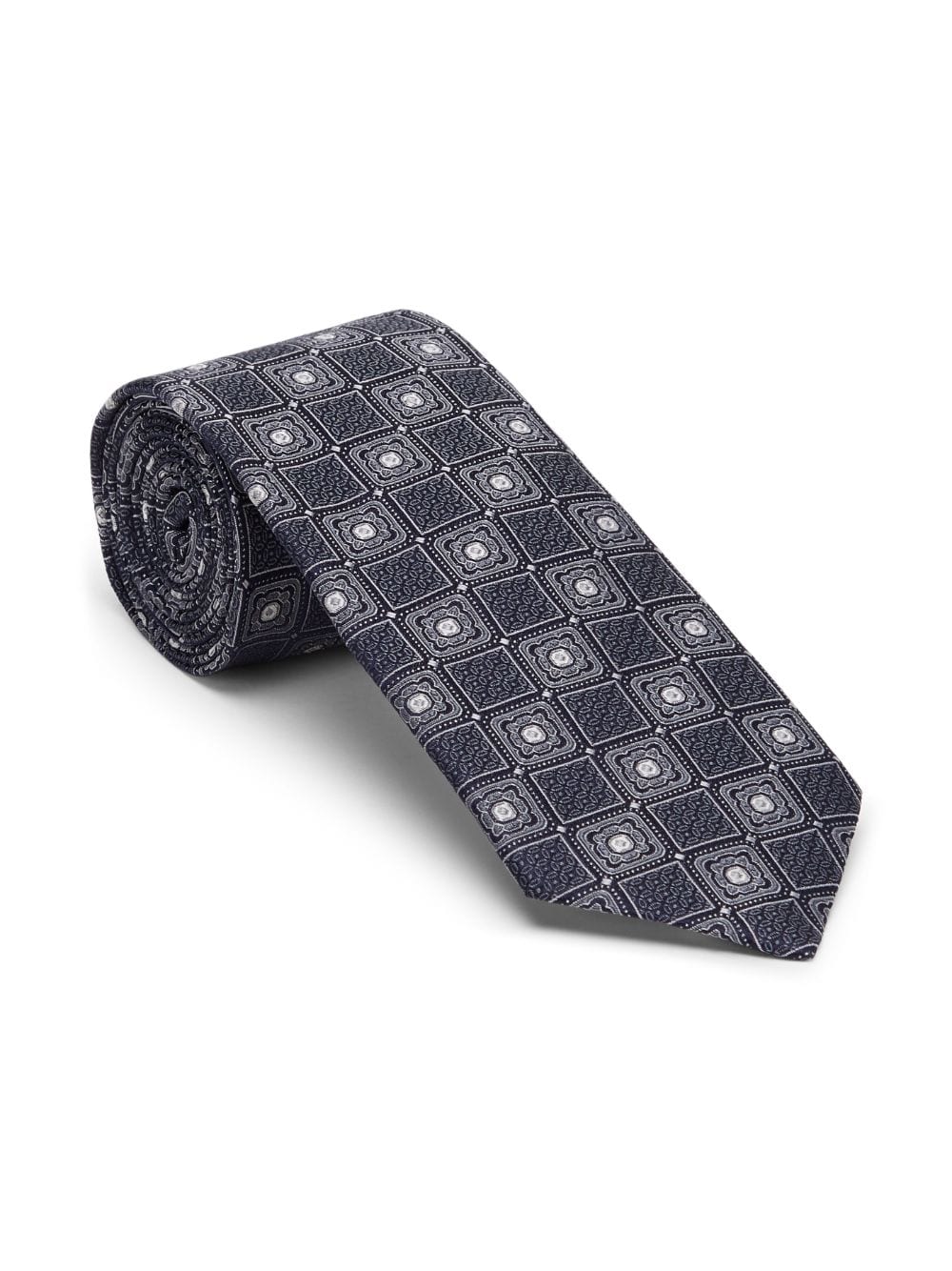 Shop Brunello Cucinelli Silk-jacquard Tie In Blue