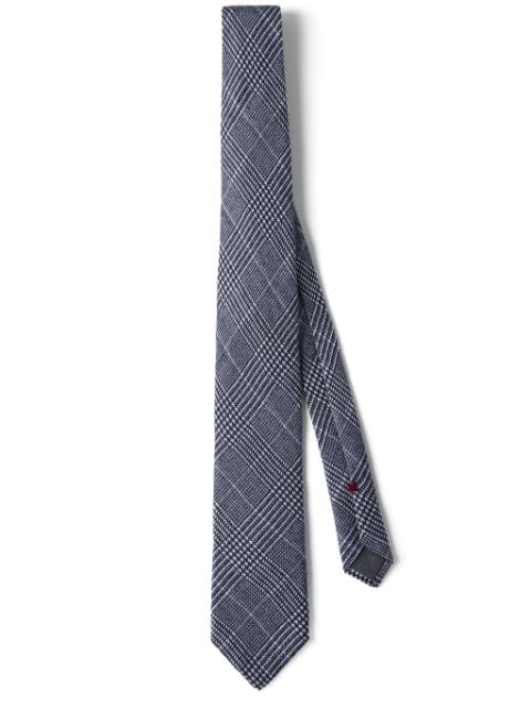 Brunello Cucinelli checked silk-linen tie