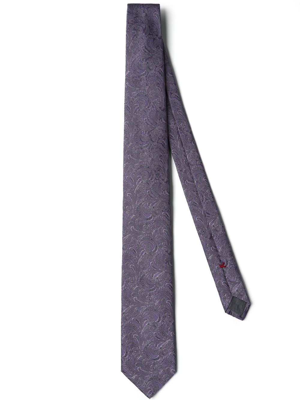 Brunello Cucinelli paisley-print silk tie - Viola