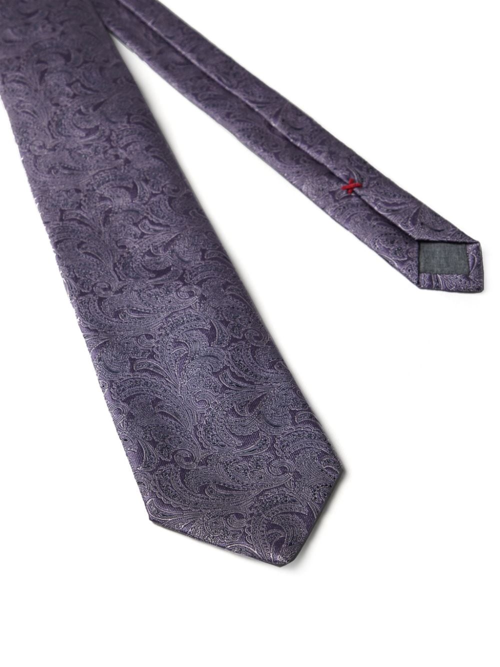 Shop Brunello Cucinelli Paisley-print Silk Tie In Purple