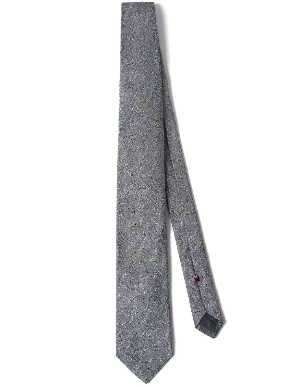 Brunello Cucinelli Cravatta con stampa paisley jacquard - Grigio