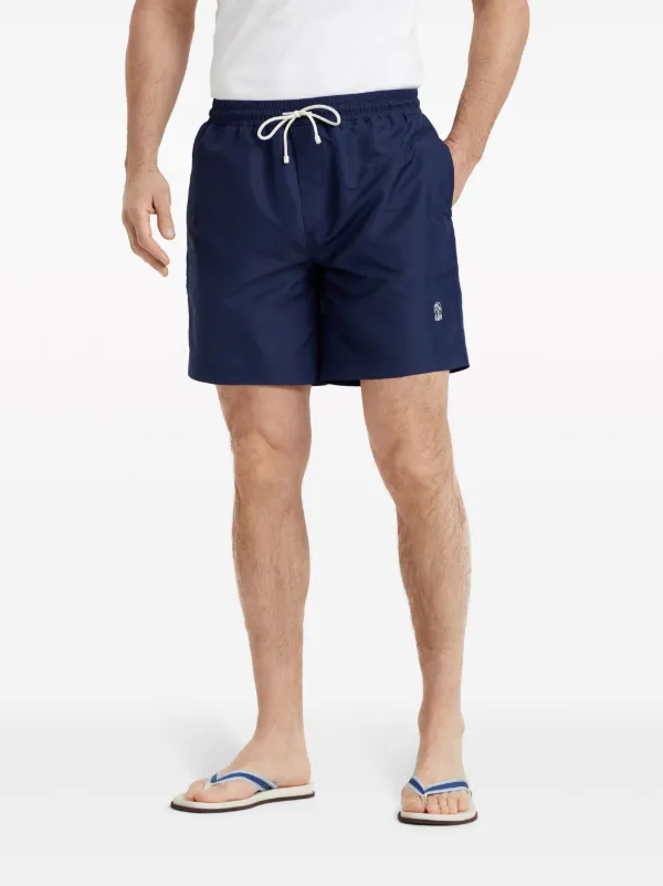 Brunello Cucinelli embroidered-logo Swim Shorts | Blue
