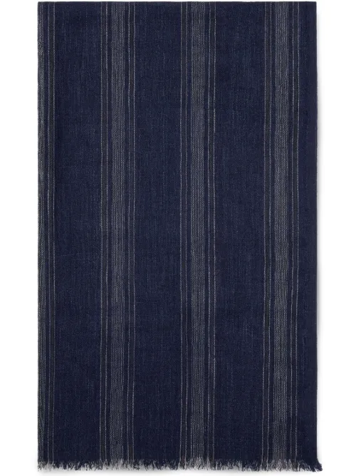Foulard en soie mélangée à rayures - Brunello Cucinelli - Modalova
