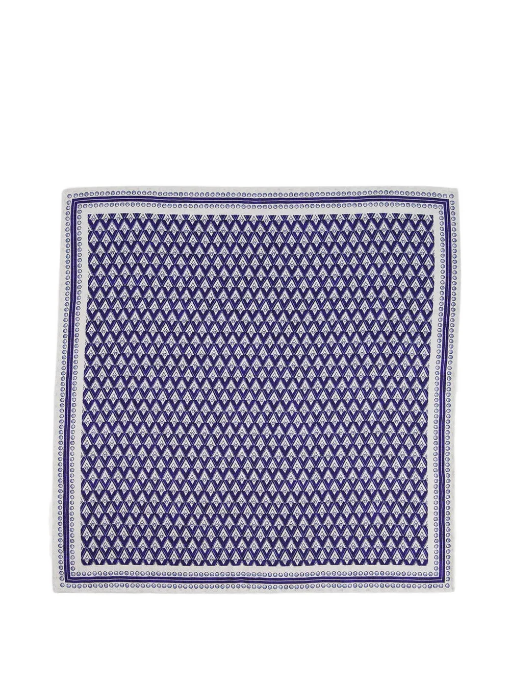 Brunello Cucinelli geometric-pattern silk pocket square | White | Image 1