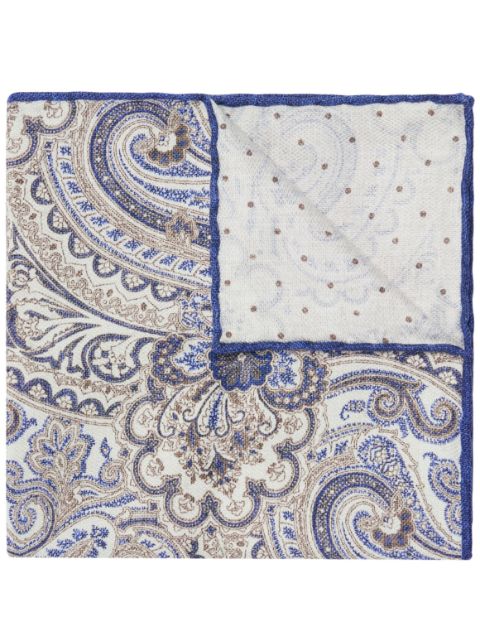 Brunello Cucinelli paisley-print reversible silk pocket square Men