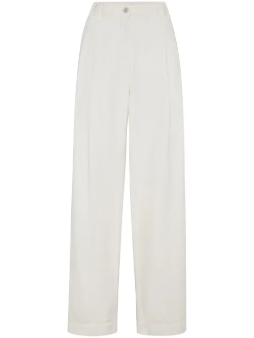 Pantalon droit à taille haute - Brunello Cucinelli - Modalova