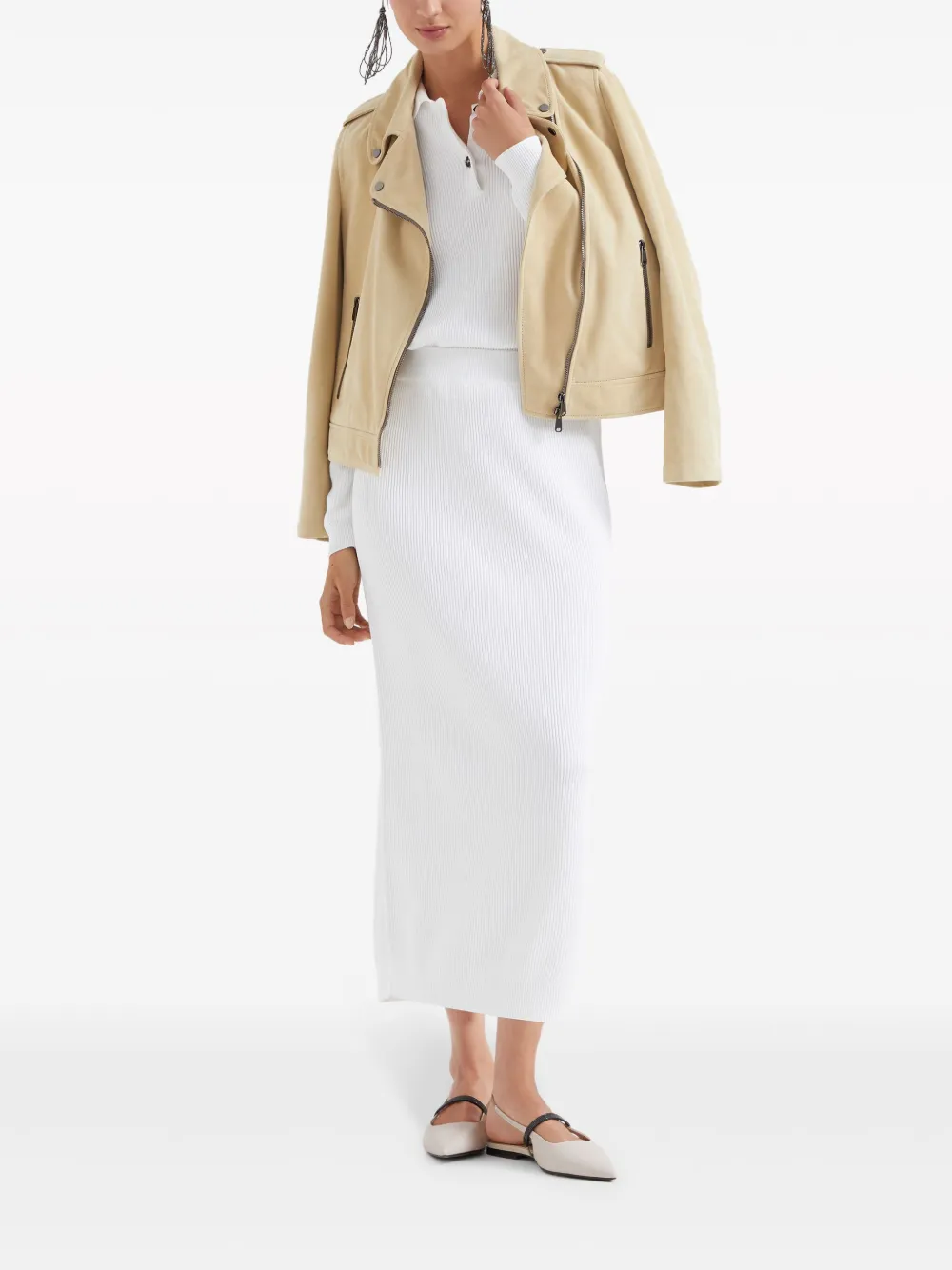 Brunello Cucinelli High waist rok - Wit