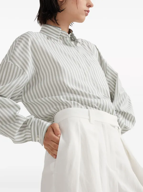 Brunello Cucinelli wide-leg Tailored Trousers | White | FARFETCH