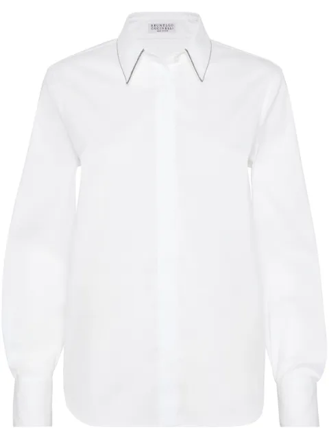 Brunello Cucinelli camisa con ribete en el cuello