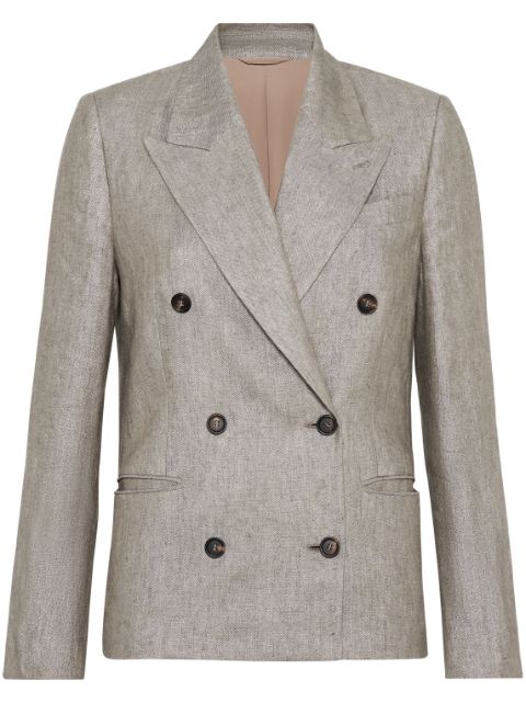 Brunello Cucinelli Monili-detail melange-effect blazer Women