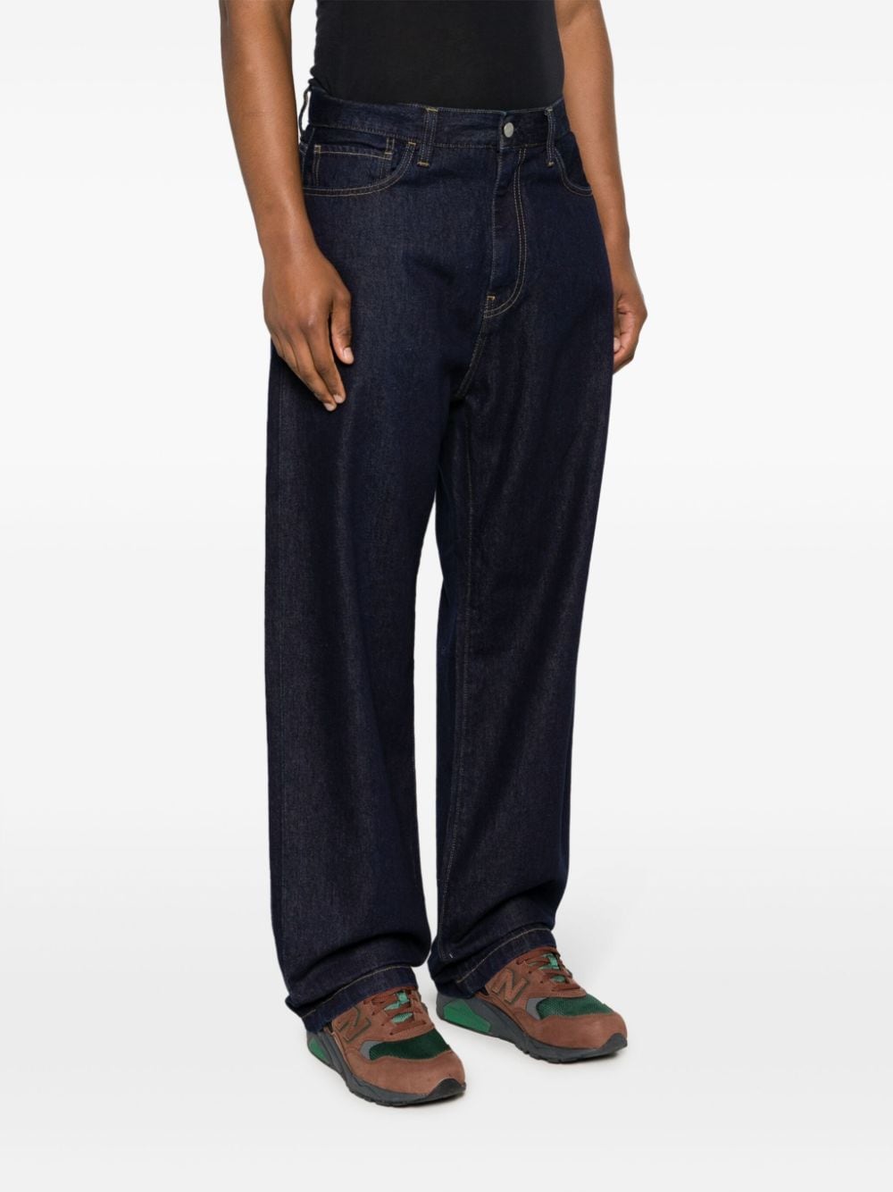 Shop Carhartt Landon Mid-rise Wide-leg Jeans In Blue