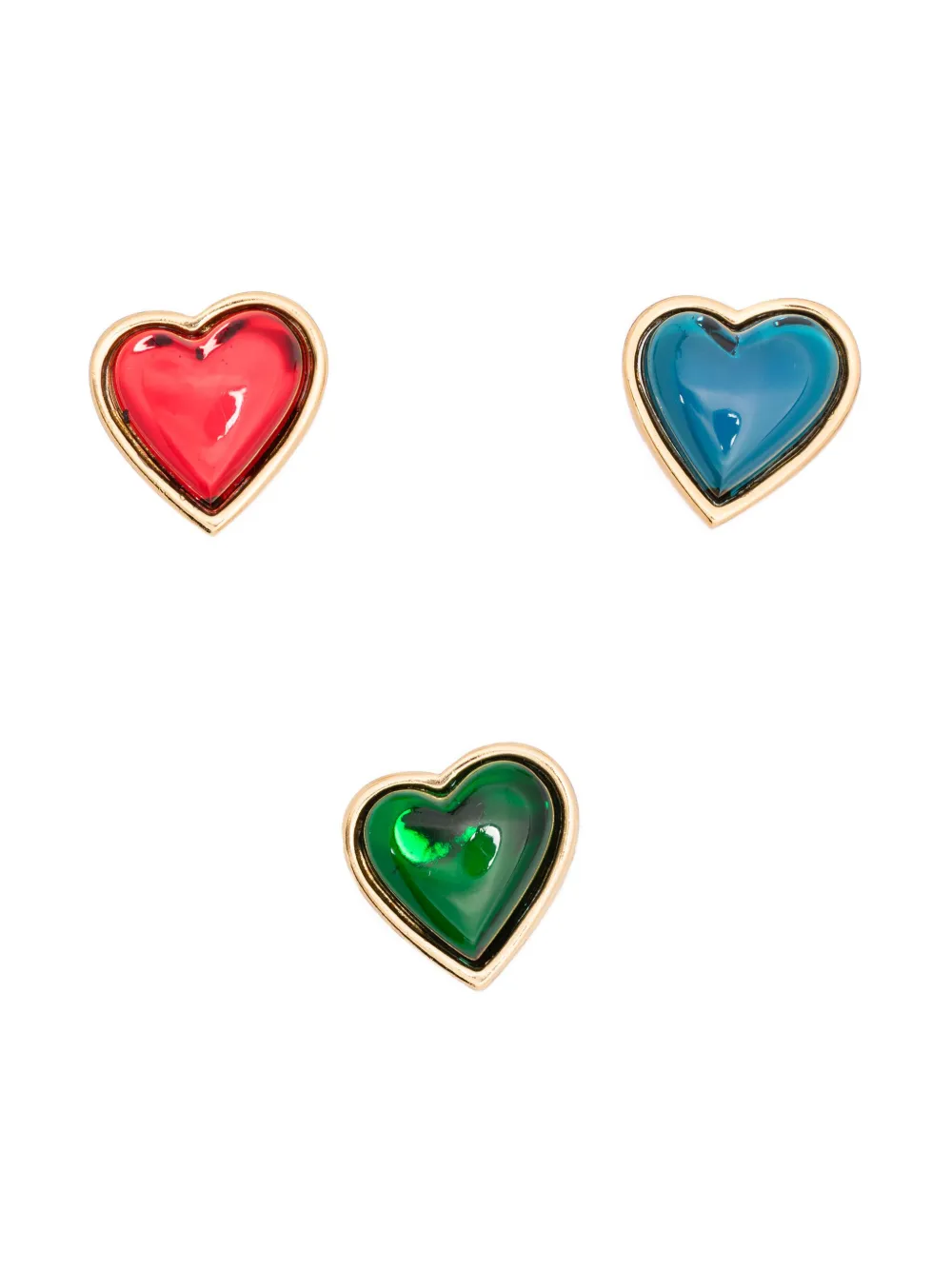 1980s heart-motif brooch (set of three)