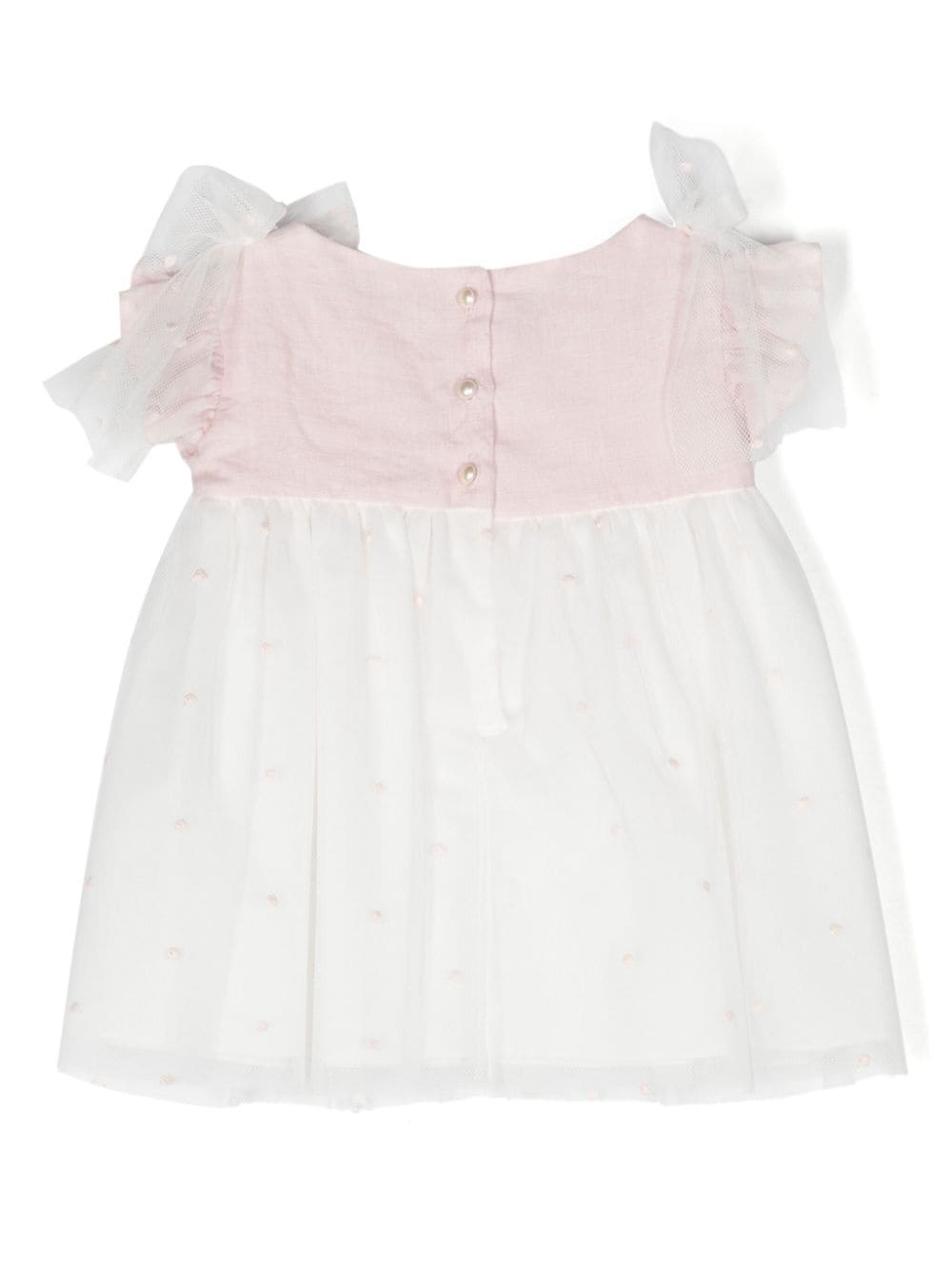 Shop Lapin House Point D'esprit Tulle Dress Set In White