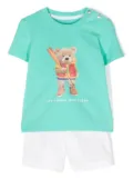 Lapin House logo-print cotton-blend shorts set - Green