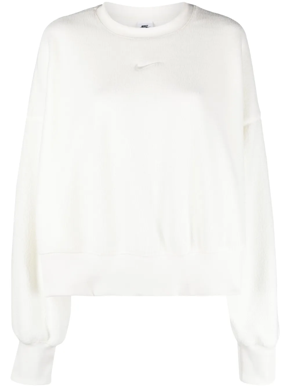 Nike Swoosh-embroidered Fleece Sweatshirt In White