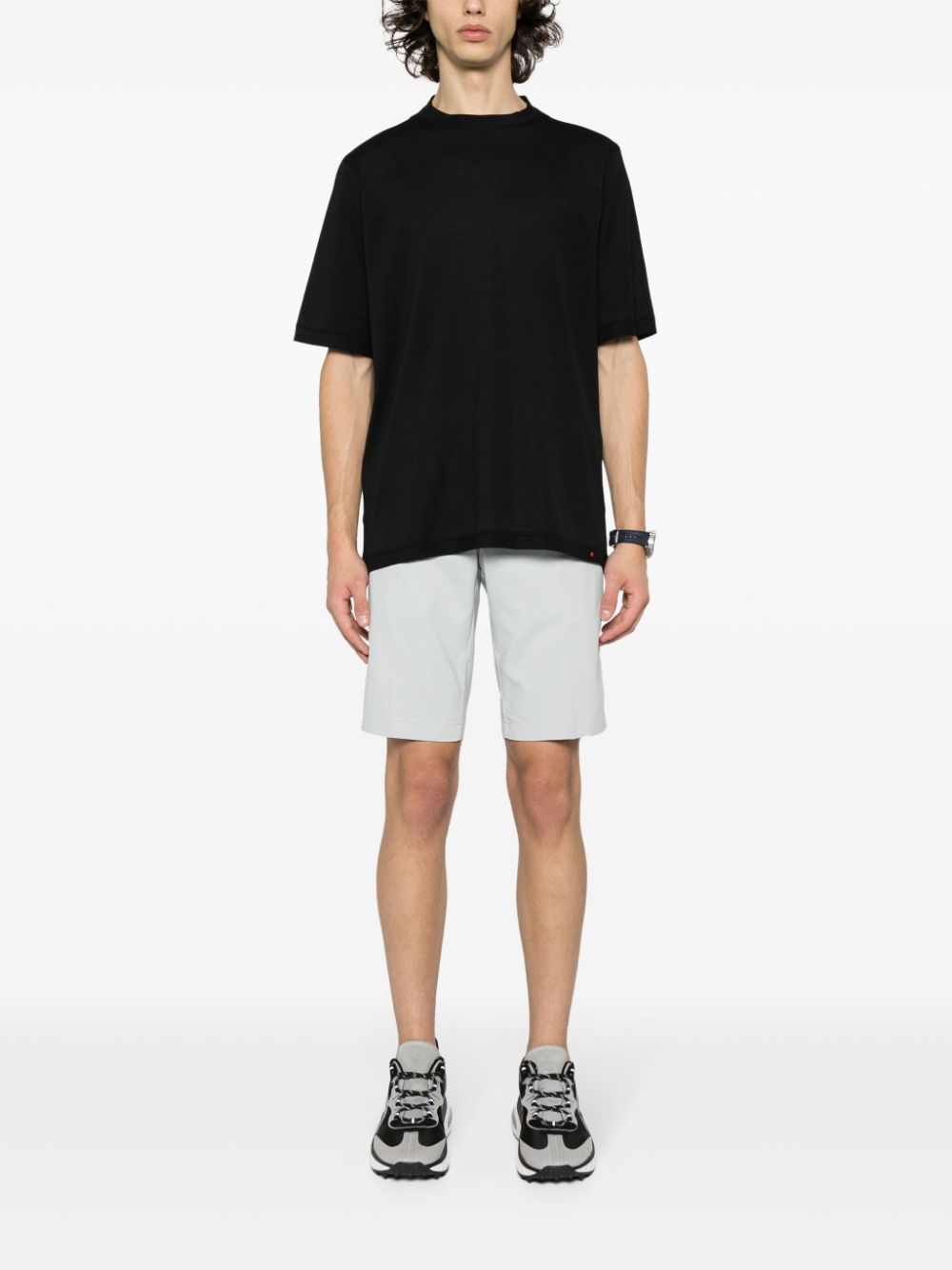 Shop Kiton Jersey Cotton T-shirt In Black