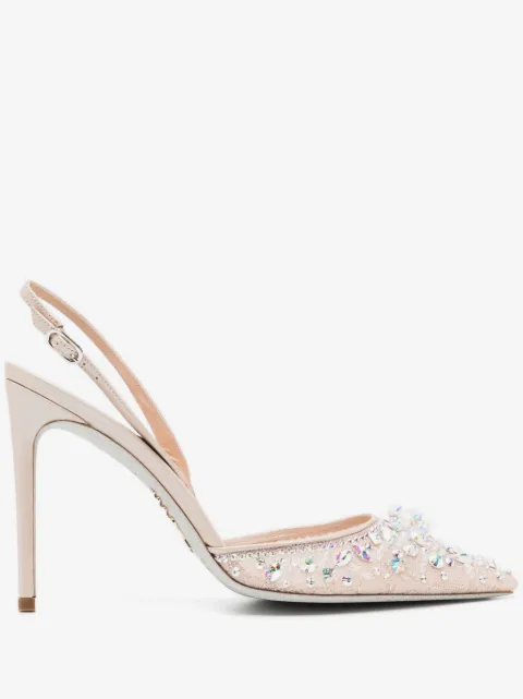 René Caovilla Cinderella 105mm leather pumps