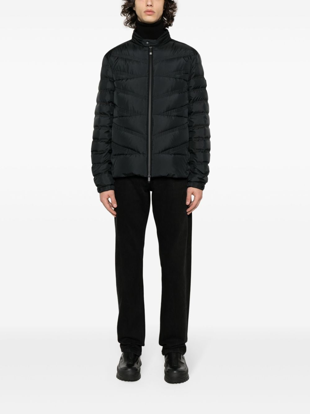 Shop Moncler Zip-up Quilted Jacket In Black