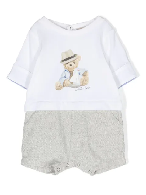 Lapin House teddy bear-print cotton romper