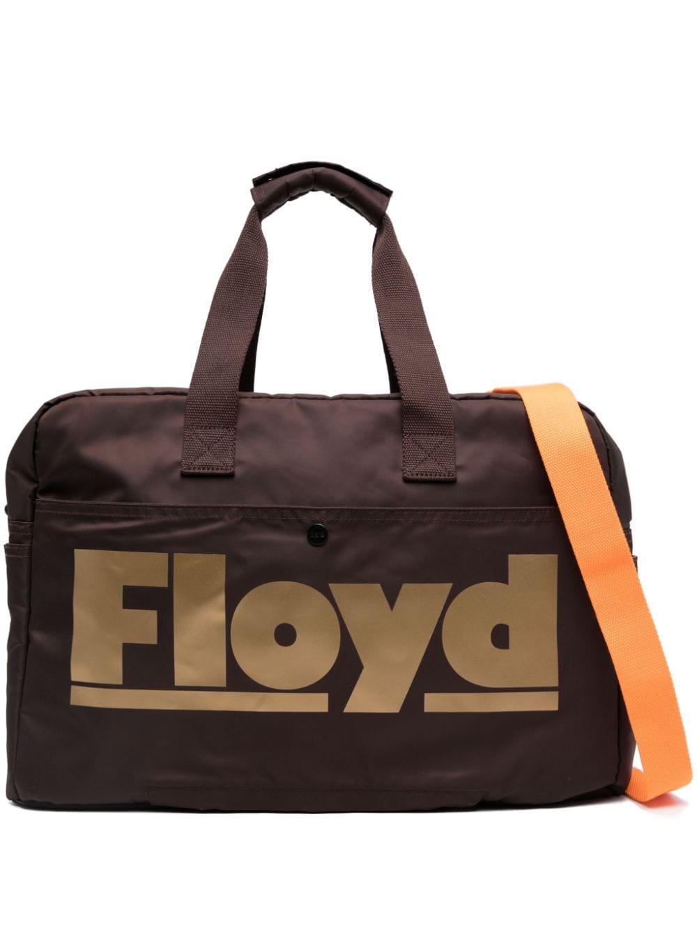 Floyd Logo印花拉链开合旅行包 In Brown
