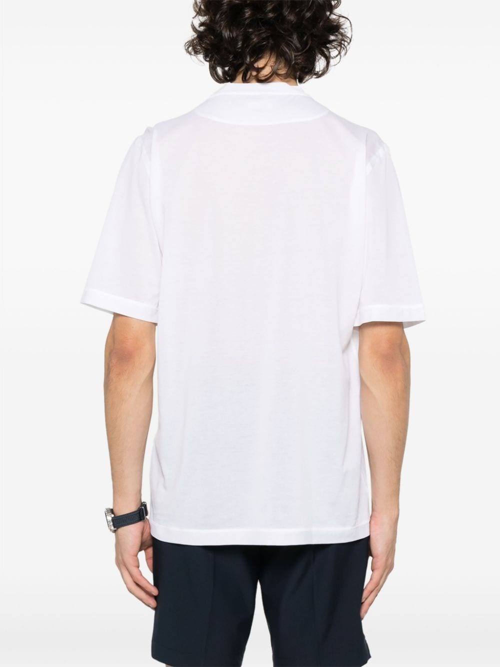 Shop Kiton Jersey Cotton T-shirt In White