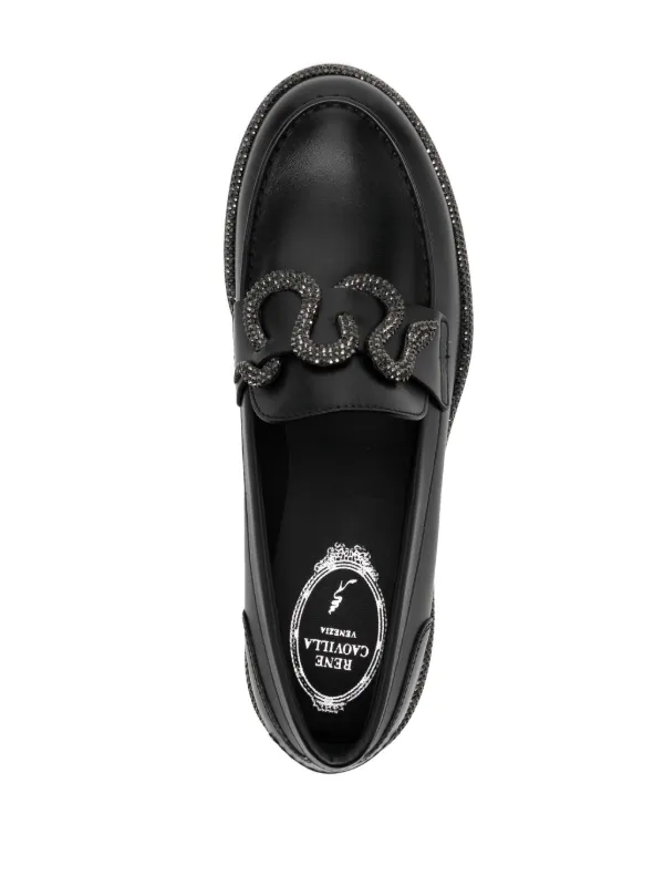 René Caovilla Morgana Leather Oxfords | Black | FARFETCH
