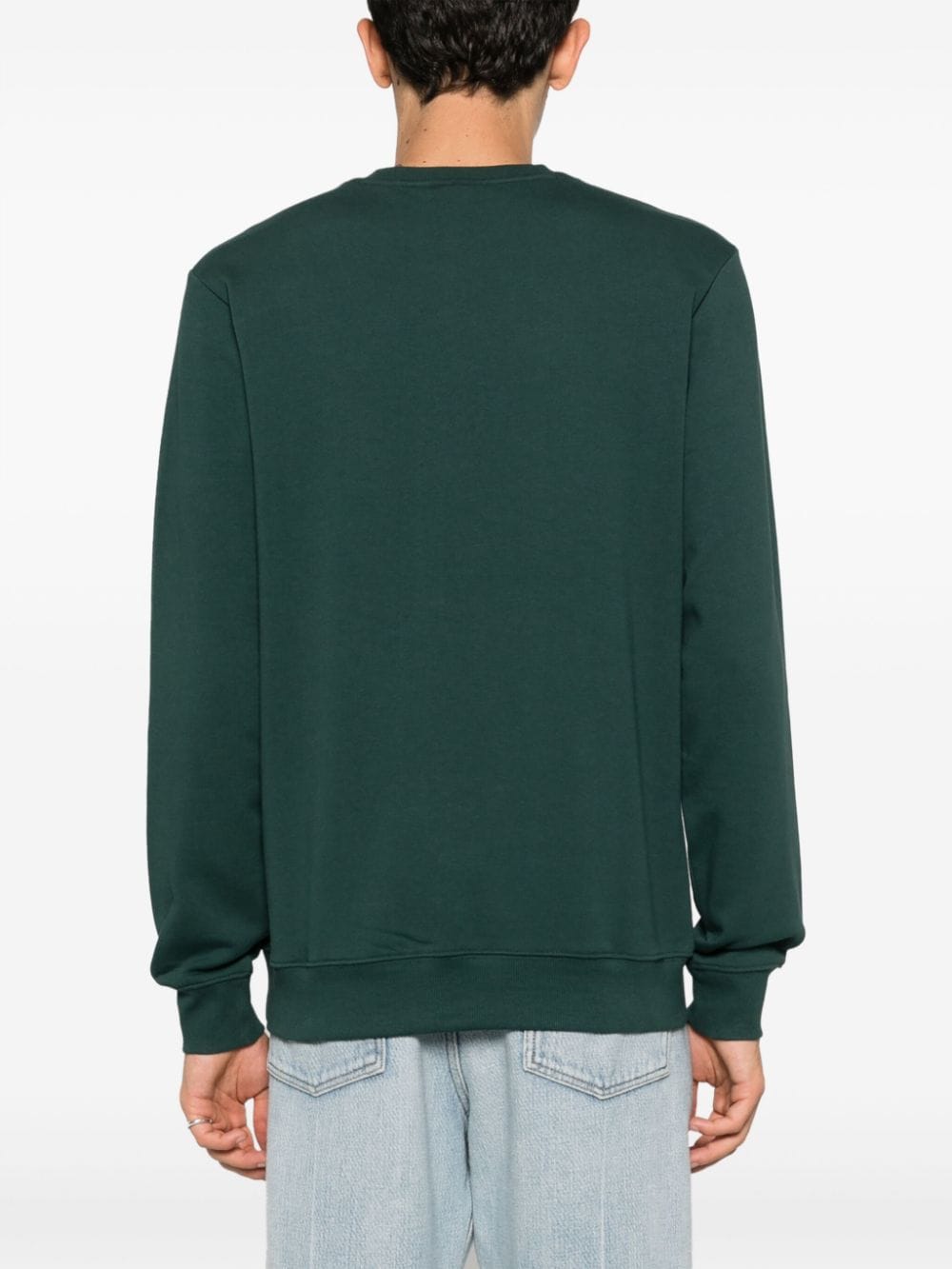 Shop Hugo Logo-print Jersey Sweatshirt In Green