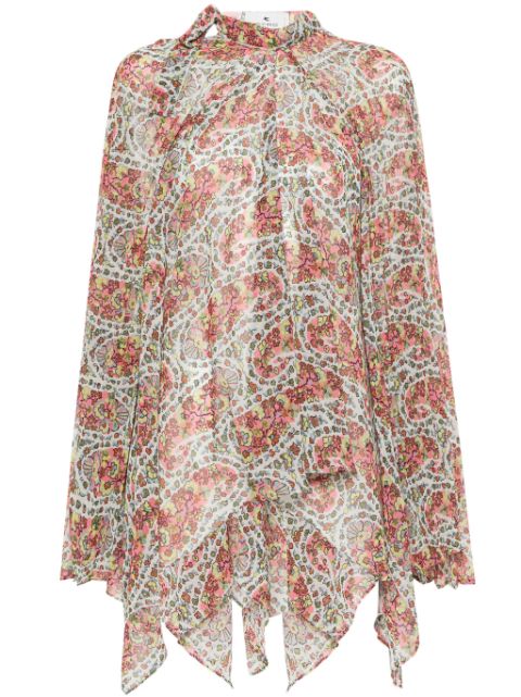 ETRO floral-print draped blouse Women