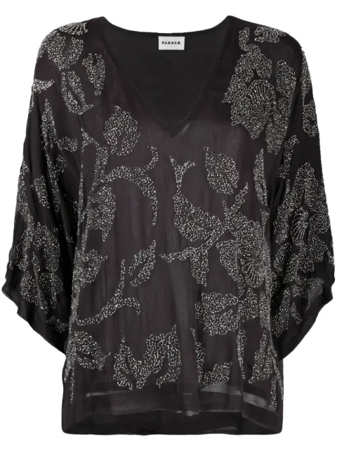 P.A.R.O.S.H. Rilda sheer beaded T-shirt