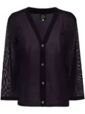 Needles butterfly-embroidered sheer cardigan - Purple