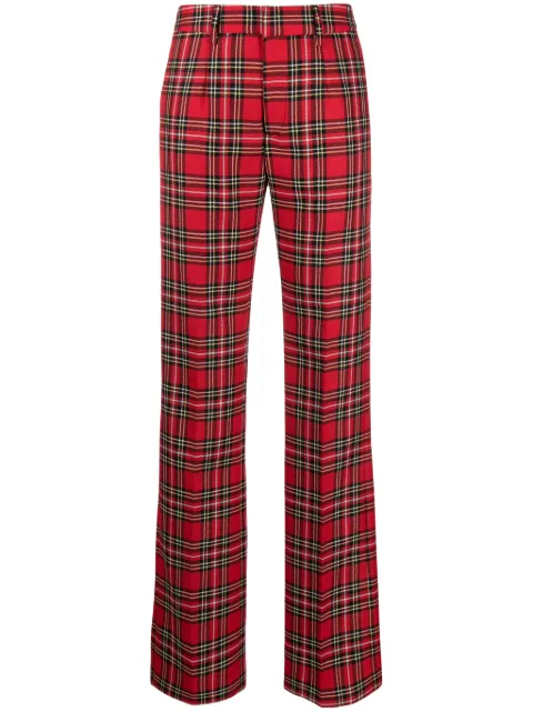 Alessandra Rich tartan-check wool trousers