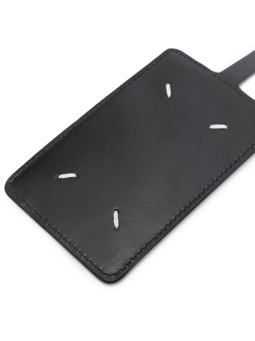 Maison Margiela four-stitch leather luggage tag - Zwart