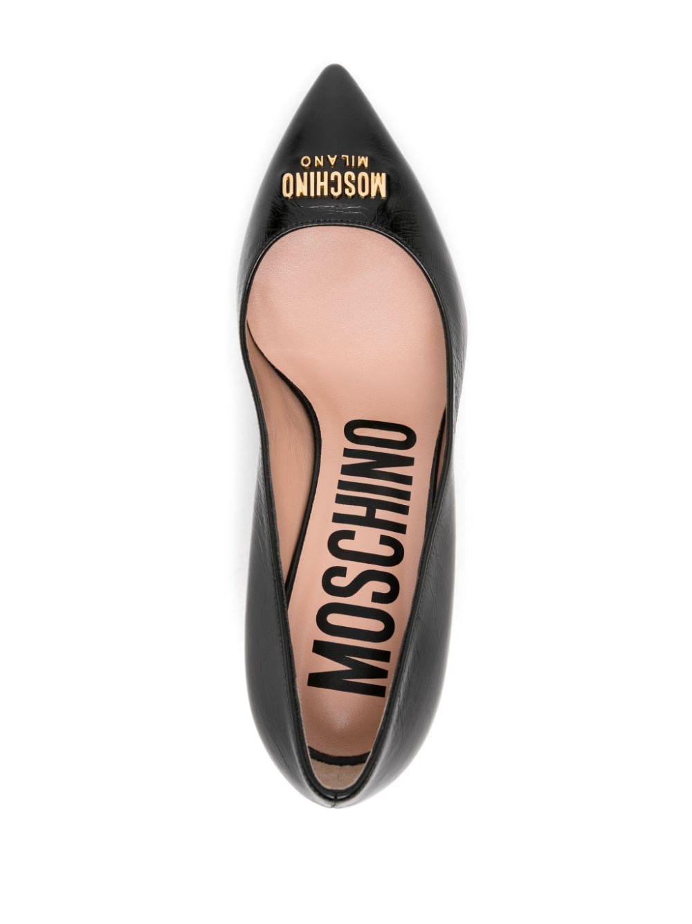 Shop Moschino 60mm Leather Pumps In Black