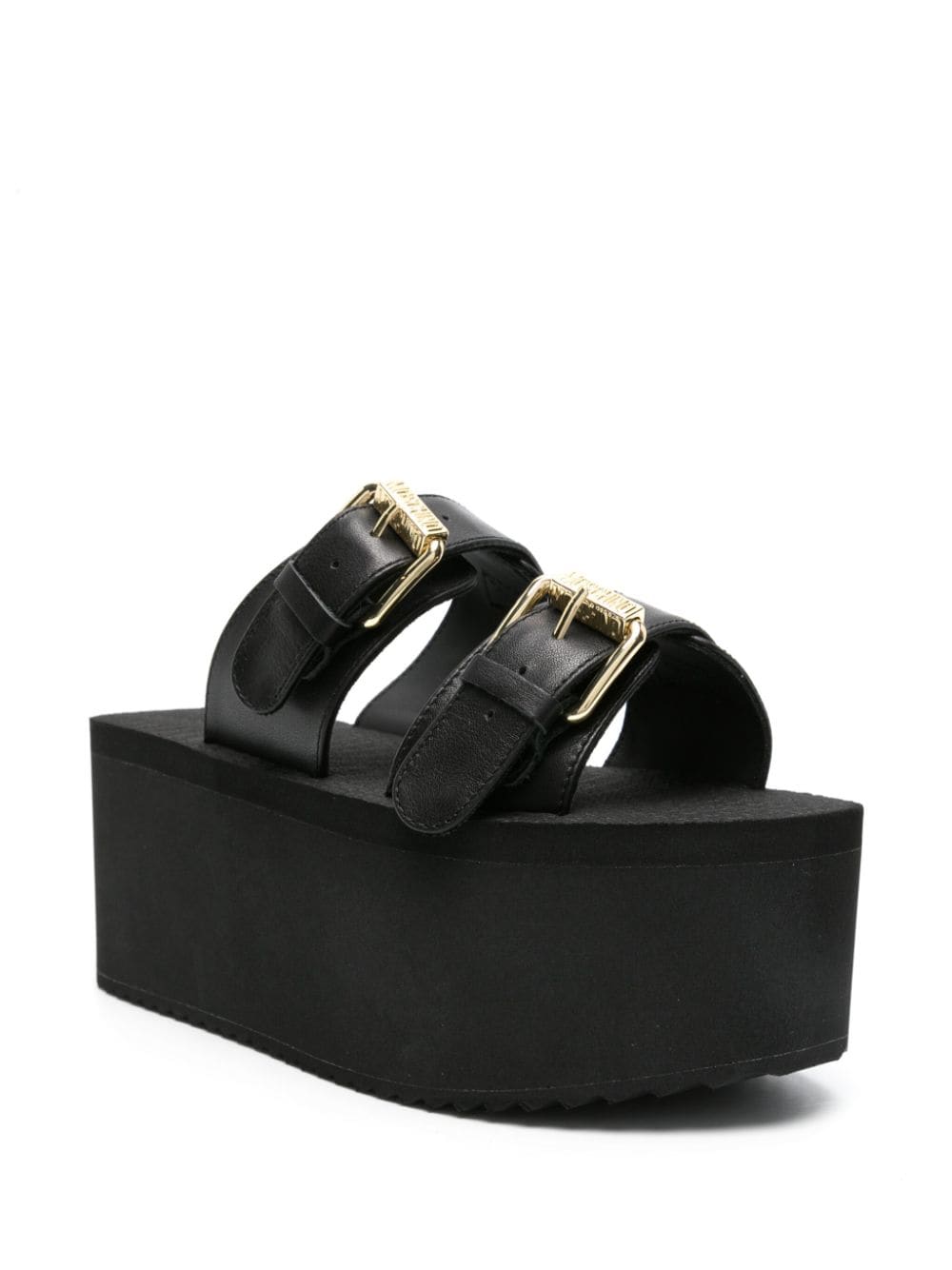 Shop Moschino 70mm Platform Sandals In Black