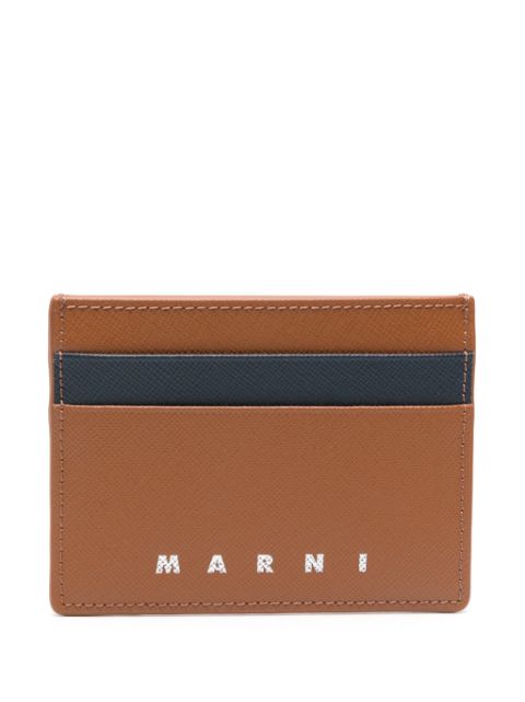 Marni logo-debossed leather cardholder Men