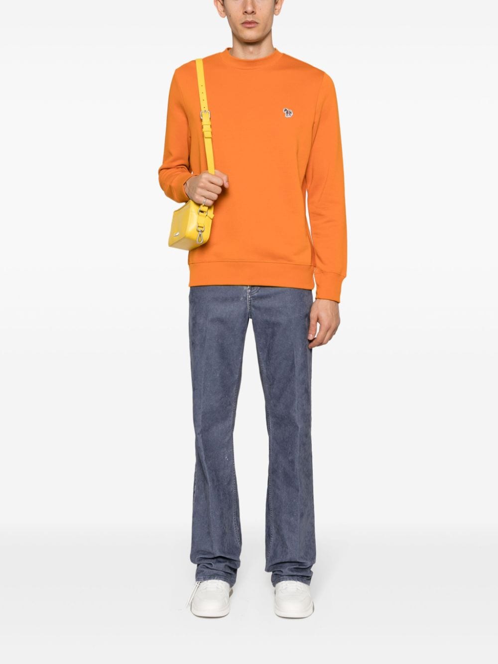 Shop Ps By Paul Smith Zebra-patch Cotton Sweatshirt In Orange