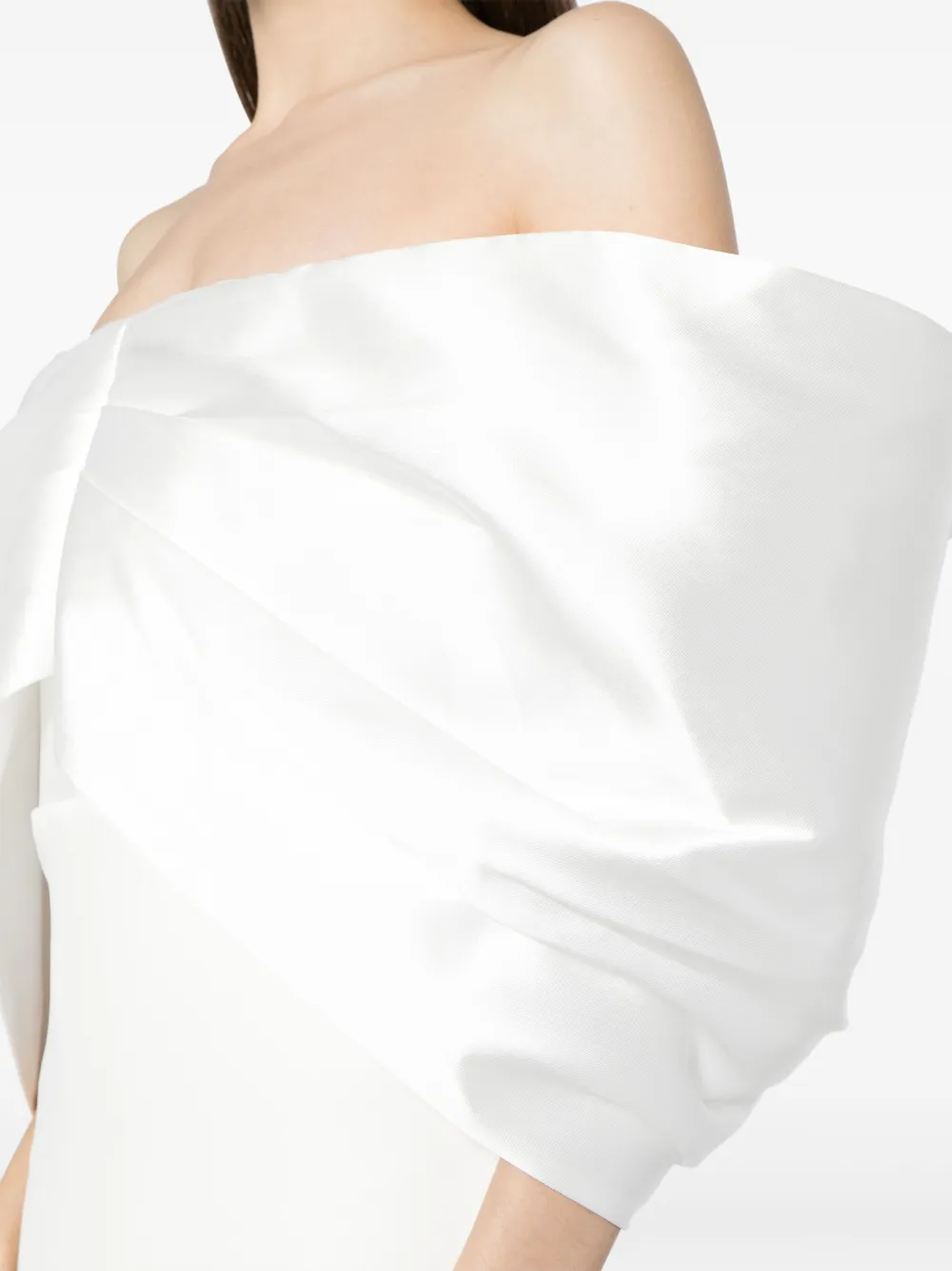 Solace London The Filippa Off-shoulder Gown In White