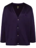 Needles embroidered-logo V-neck cardigan - Purple