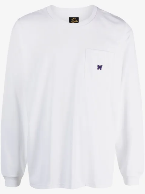 Needles playera manga larga con aplique del logo