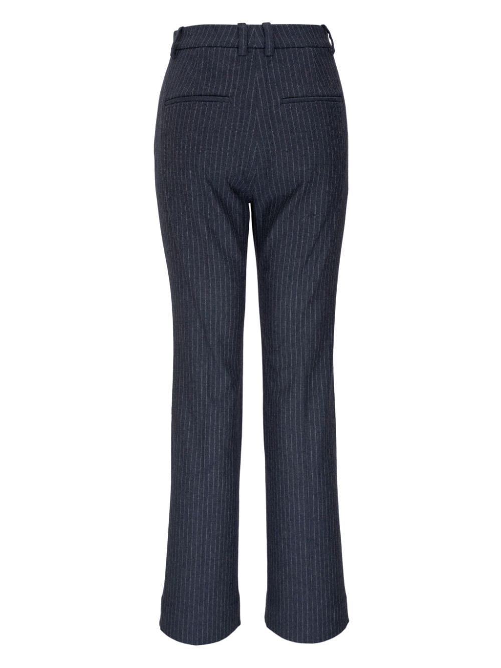 Shop Vince Chalk-stripe Straight-leg Trousers In Grey