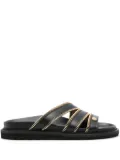 Moschino zip-embellished leather slides - Black