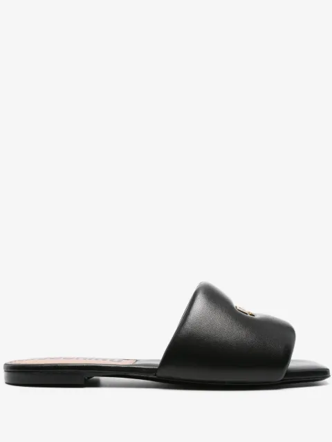 Moschino logo-plaque leather sandals