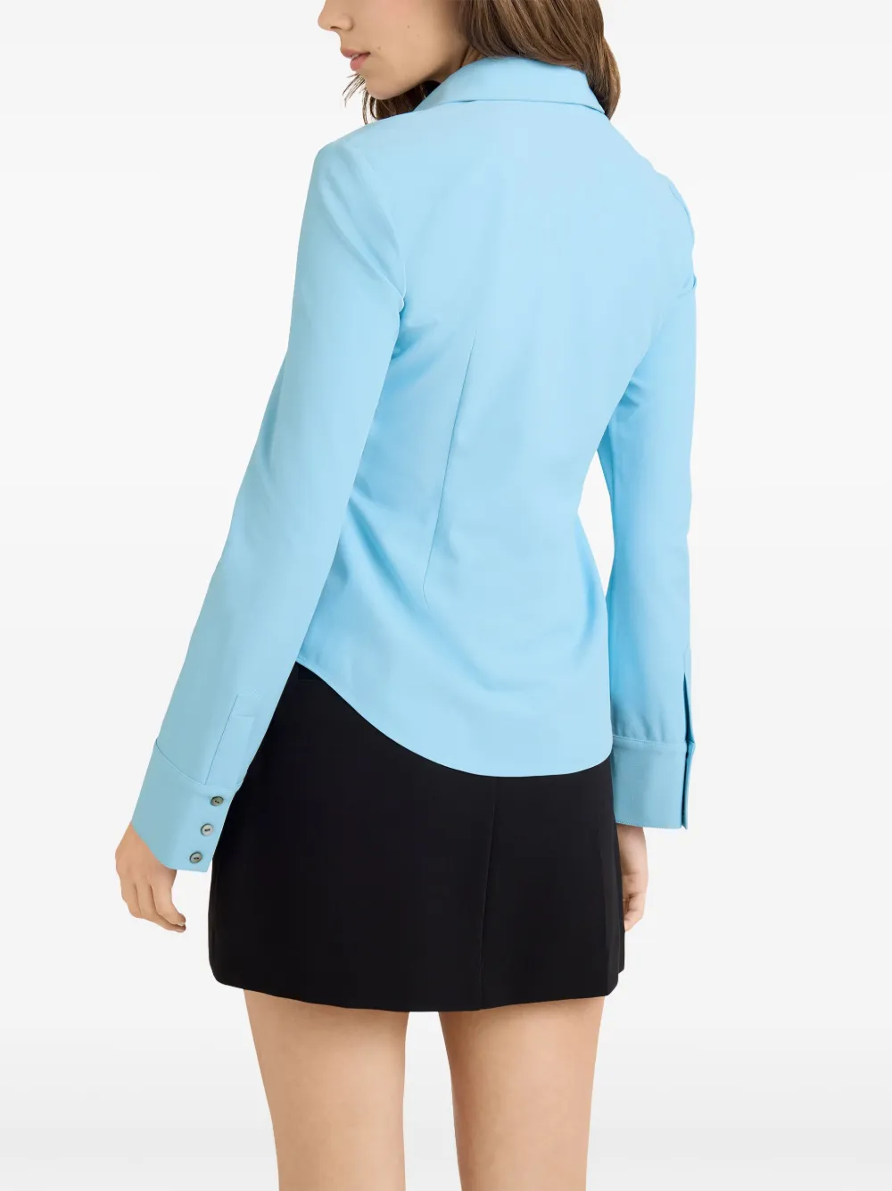 Shop Cinq À Sept Sienna Ruched Shirt In Blue